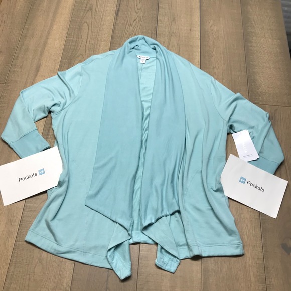 Athleta Cardigan Pranayama Wrap Womens Size 2X Green Relaxed Open Front Cozy NEW - Picture 5 of 11